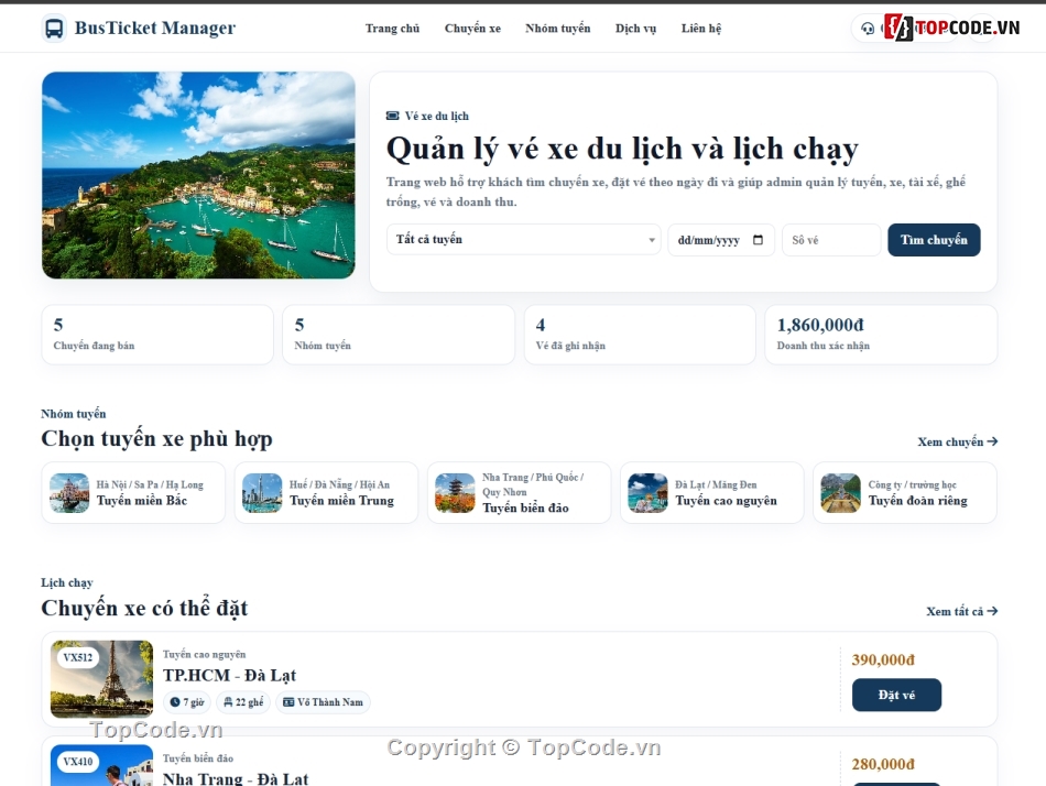 web quản lý,quản lý du lịch,website quản lý xe